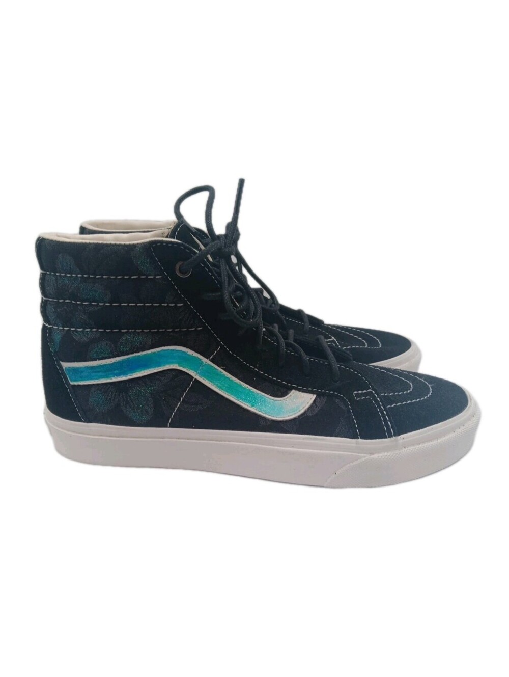 Vans Off The Wall Shoes Men's 9 Womens 10.5 Black High Top Skateboard Sneakers